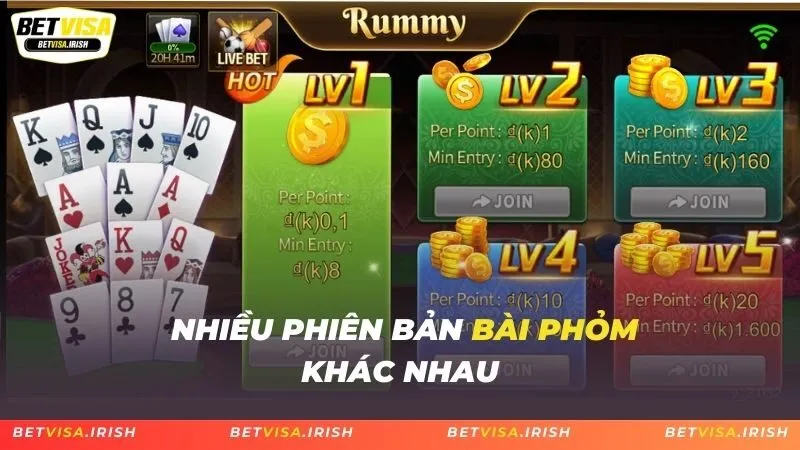  Nhiều phiên bản bài phỏm khác nhau